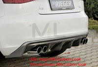 Rieger 00056787 Audi 8V A3 Rear Diffuser for Twin Tailpipe Left & Right -  Matte Black