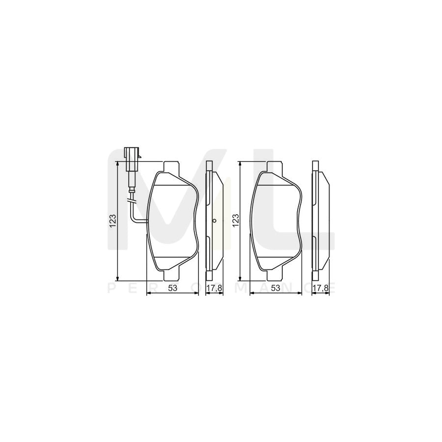 Bosch 0986495342 Brake Pad Set With Integrated Wear Sensor, With Mounting Manual BP1634 | Performance Parts Direct Car Parts