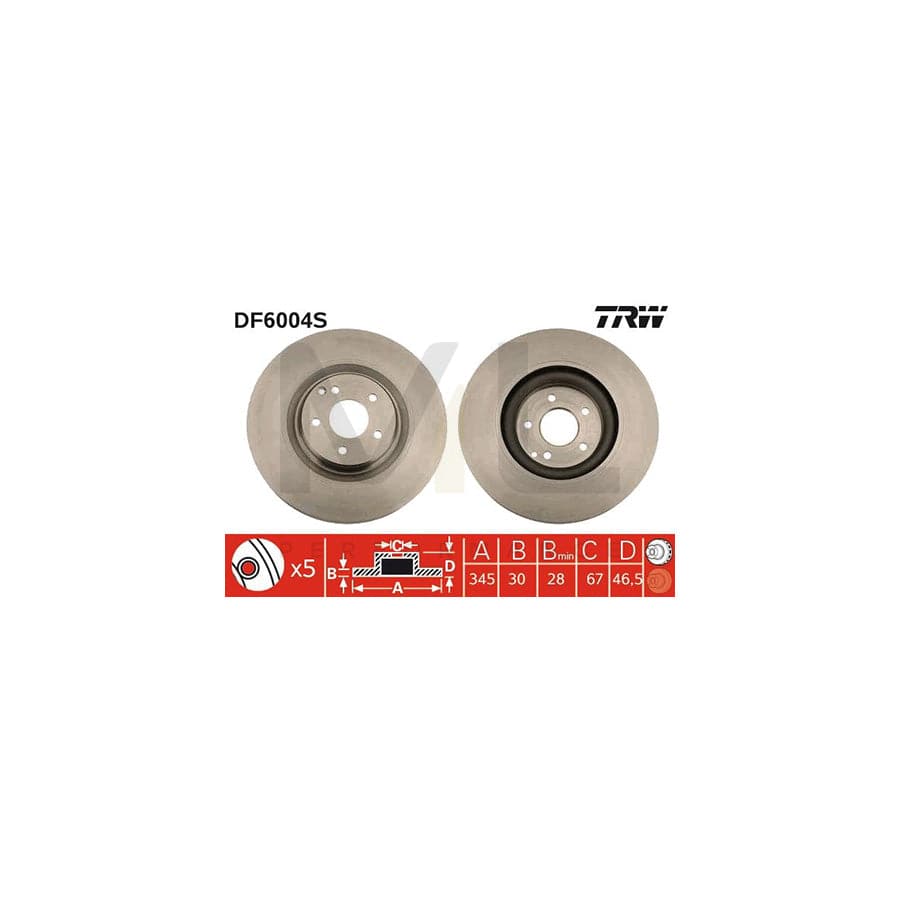 TRW DF6004S Brake Disc Vented | Performance Parts Direct Car Parts