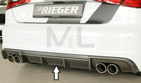 Rieger 00099356 Audi 8V A3 Rear Diffuser for Twin Tailpipe Left & Right - Carbon-Look