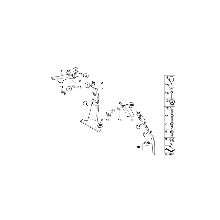 Genuine BMW 51433400979 E83 Column B Cover Bracket (Inc. X3 1.8d, X3 3.0sd & X3 3.0si)