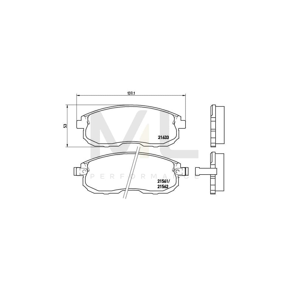 Brembo P 56 021 Brake Pad Set With Acoustic Wear Warning