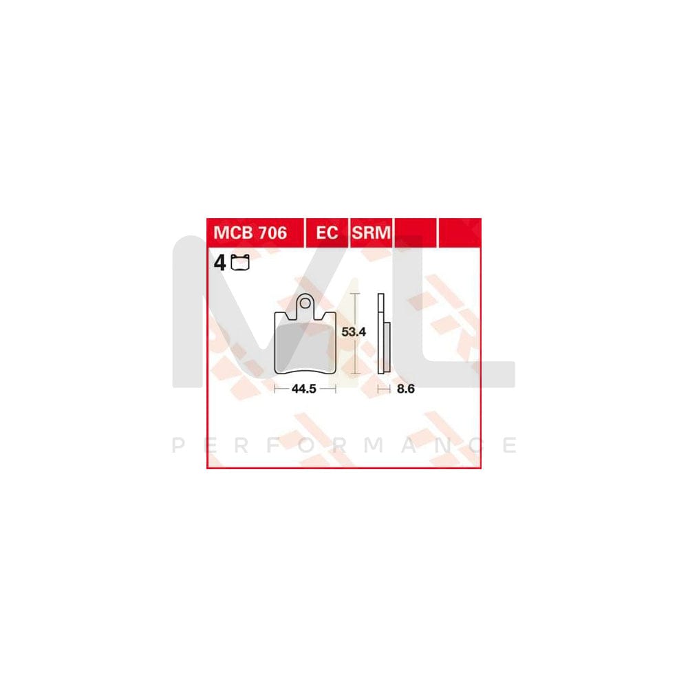 TRW Sinter Maxi Scooter Mcb706Srm Brake Pad Set | Performance Parts Direct Car Parts