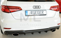 Rieger 00056823 Audi 8V Rear Diffuser for Sport Tailpipe Left & Right (A3 & S3) -  Matte Black