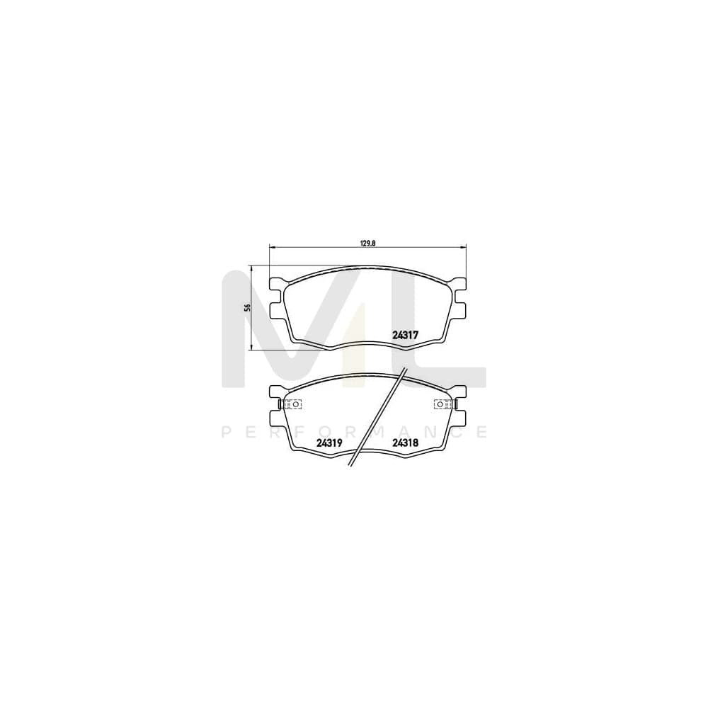 Brembo P 30 026 Brake Pad Set With Acoustic Wear Warning