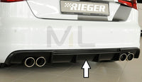 Rieger 00056805 Audi 8V A3 Rear Diffuser for Twin Tailpipe Left & Right -  Matte Black