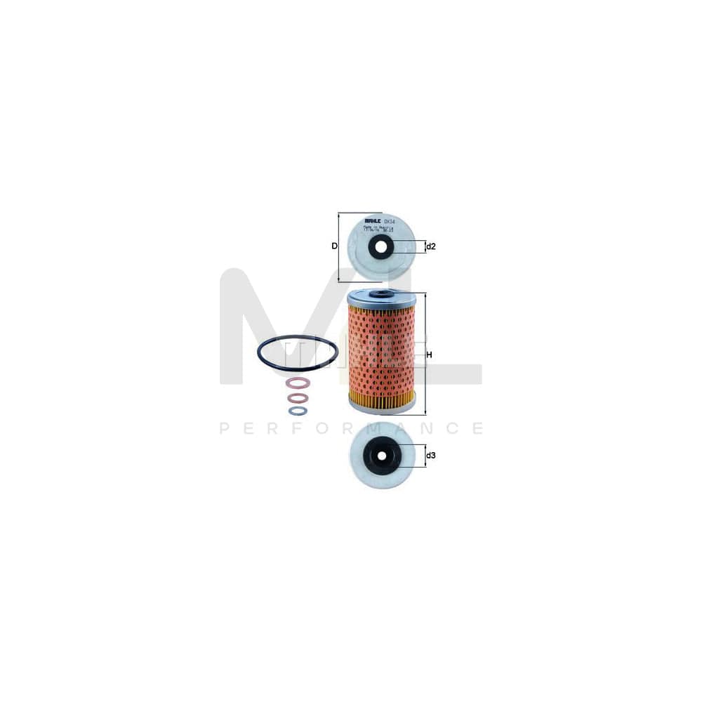 MAHLE ORIGINAL OX 34D Oil Filter Filter Insert | Performance Parts DirectCar Parts
