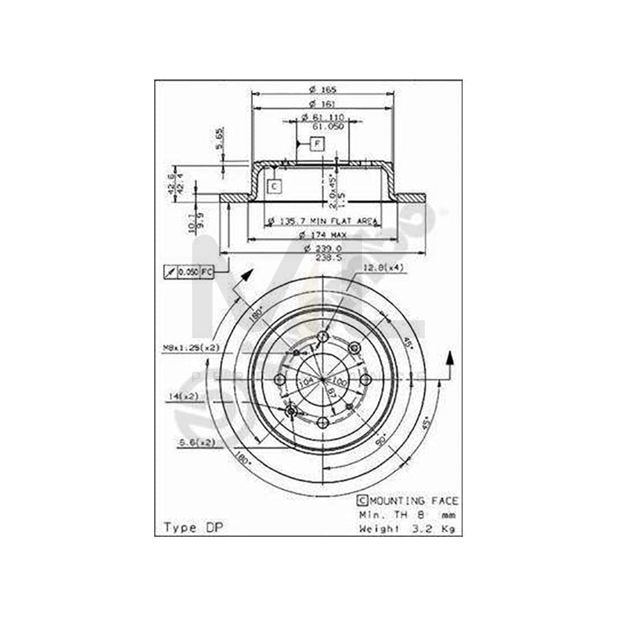 BREMBO MAX LINE 08.7104.75 Brake Disc Slotted, Solid, Coated  - 1 piece