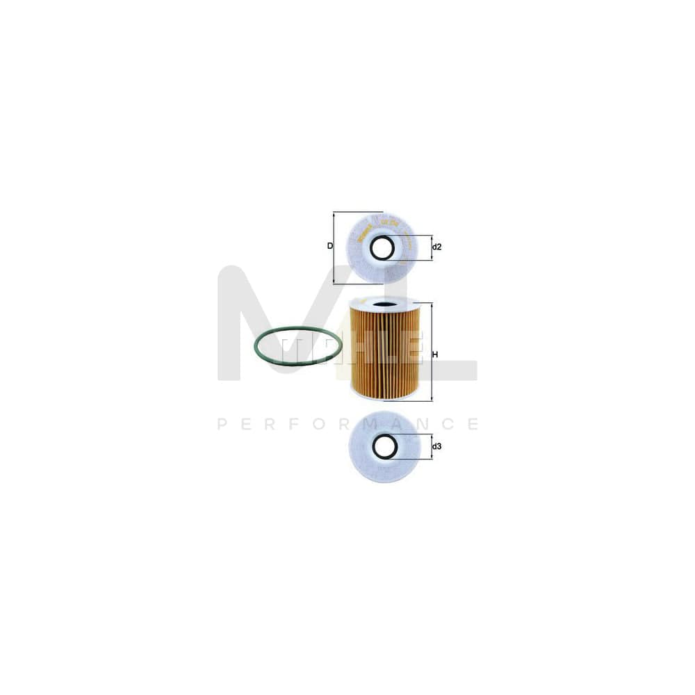 MAHLE ORIGINAL OX 254D5 Oil Filter Filter Insert | Performance Parts DirectCar Parts