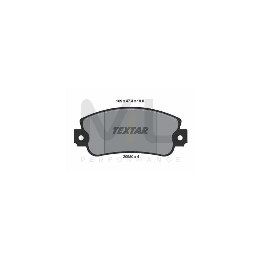 TEXTAR 2095005 Brake pad set not prepared for wear indicator