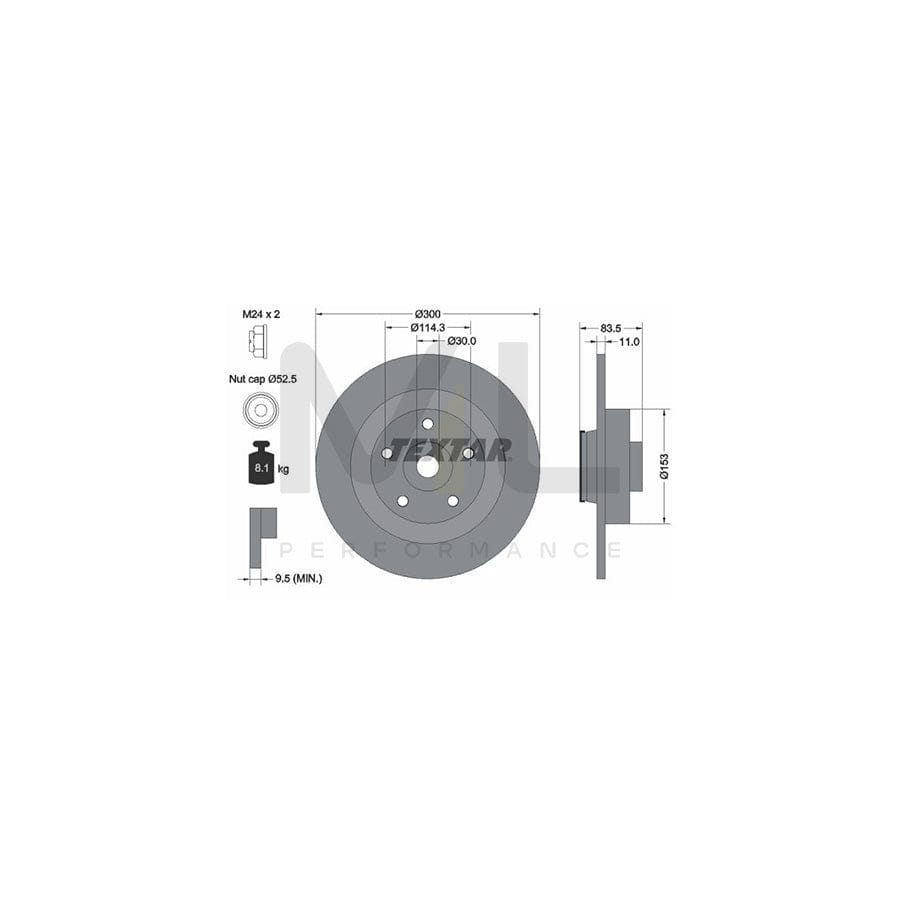 TEXTAR 92233100 Brake Disc Solid, with integrated magnetic sensor ring, with wheel bearing | Performance Parts Direct Car Parts