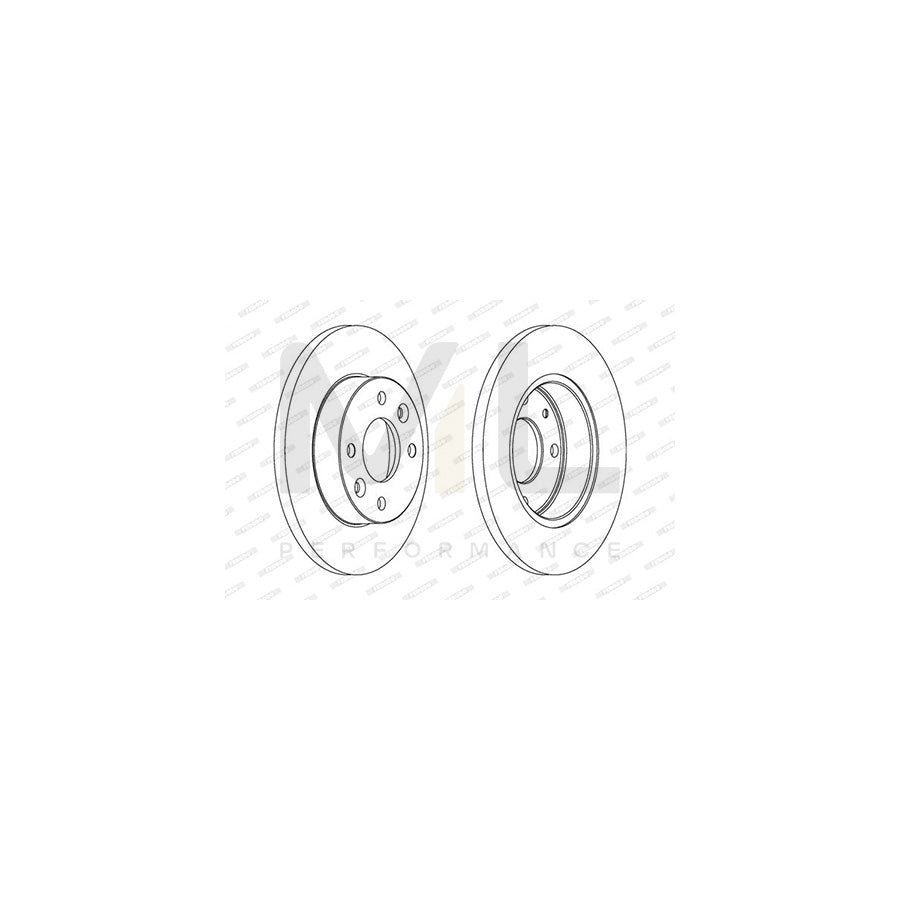 FERODO DDF1696-1 Brake Disc Solid, without wheel bearing set | Performance Parts Direct Car Parts