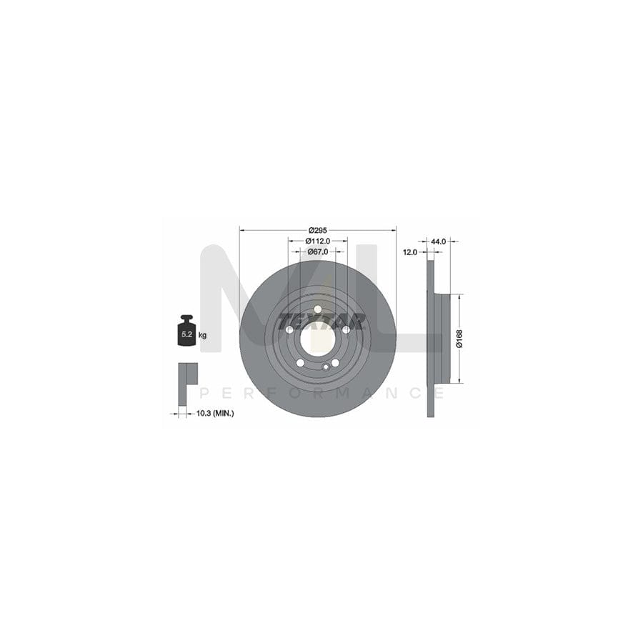 TEXTAR 92323203 Brake Disc Solid, Coated, without wheel hub, without wheel studs | Performance Parts Direct Car Parts