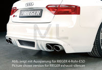 Rieger 00055428 Audi B8 B81 A5 Rear Diffuser for Original Tailpipe Left & RIght -  Matte Black