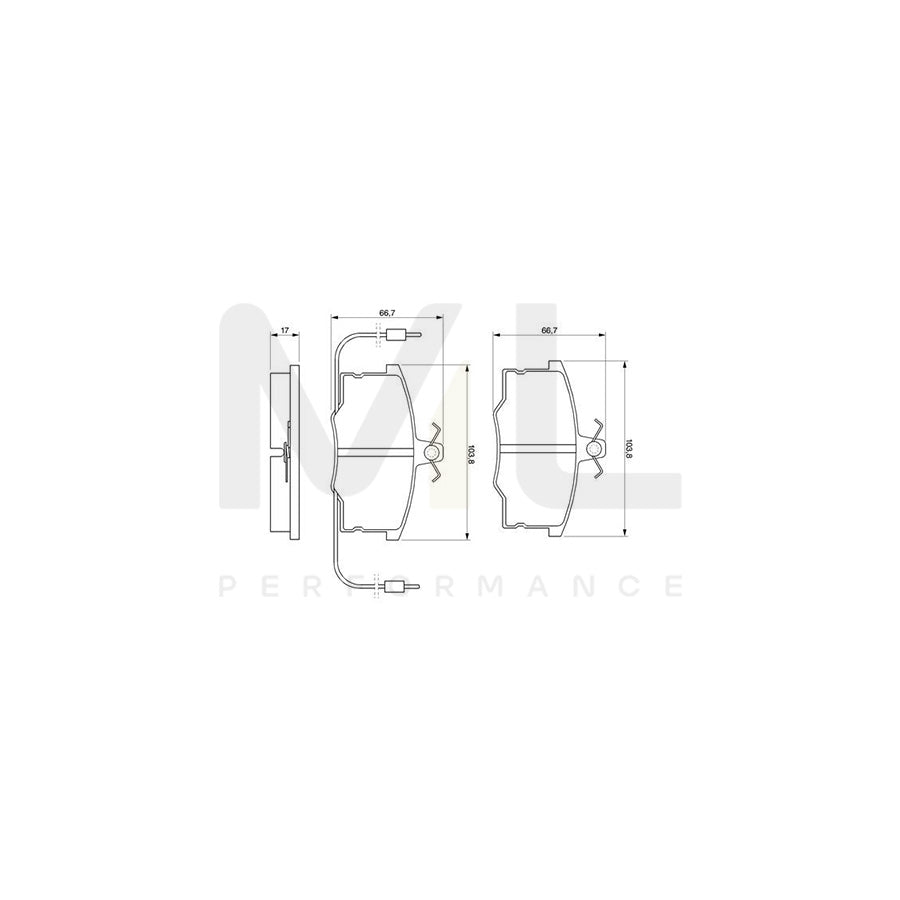 Bosch 0986490930 Brake Pad Set BP775 | Performance Parts Direct Car Parts