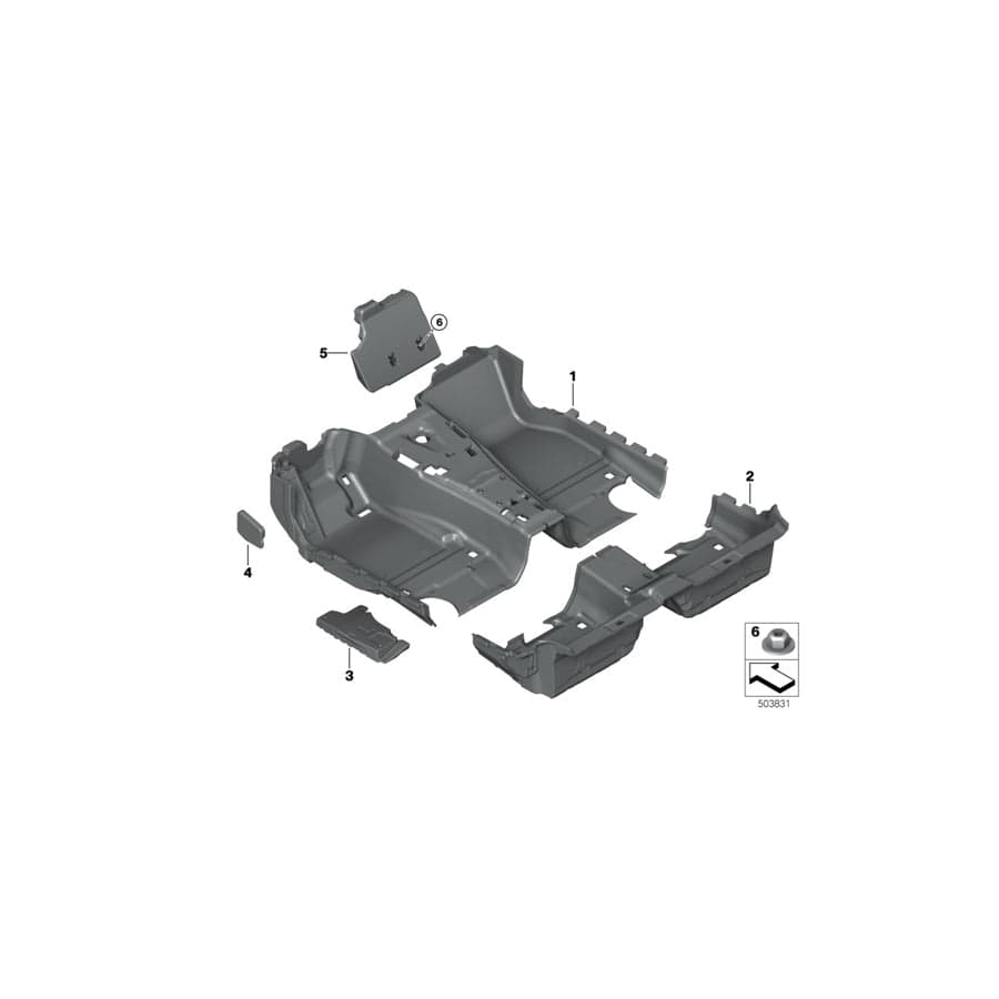 Genuine BMW 51477478430 G14 G15 Floor Trim Cover, Front ANTHRAZIT (Inc. 840i, 840iX & 840dX)