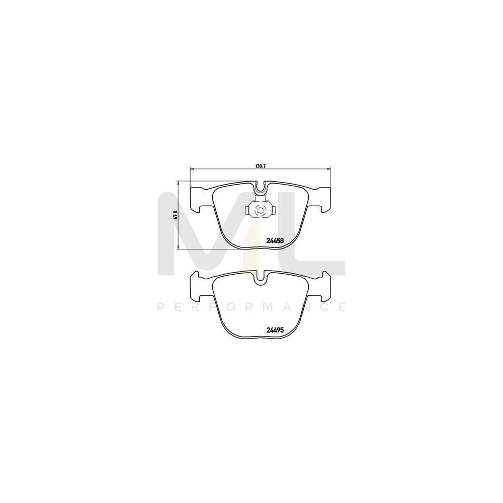Brembo P 06 050 Brake Pad Set Prepared For Wear Indicator, With Piston Clip