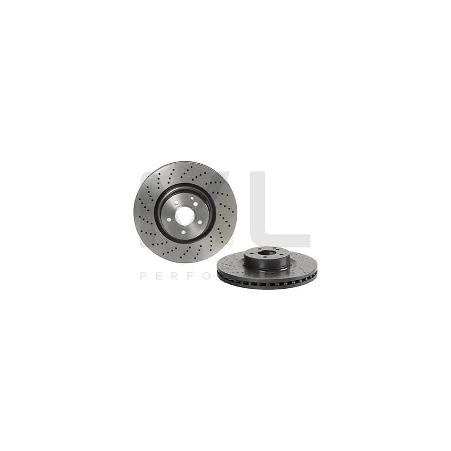 BREMBO 09.C943.11 Brake Disc suitable for MERCEDES-BENZ S-Class Perforated / Vented, Coated, High-carbon, with bolts/screws  - 1 piece