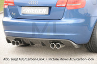 Rieger 00056767 Audi 8P A3 Rear Diffuser for Twin Tailpipe Left & Right -  Matte Black