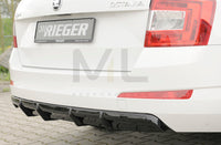 Rieger 00088111 Skoda 5E Octavia Rear Diffuser - Glossy Black