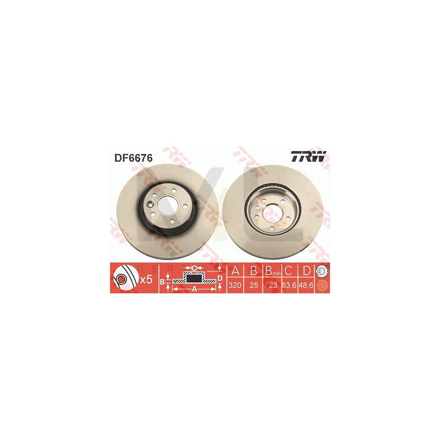 TRW DF6676S Brake Disc Vented, Painted | Performance Parts Direct Car Parts