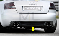 Rieger 00088076 Audi 8H A4 Rear Diffuser for Sport Tailpipe Left & Right - Glossy Black