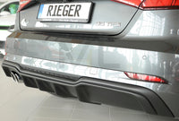 Rieger 00056820 Audi 8V A3 Rear Diffuser for Twin Tailpipe Left -  Matte Black