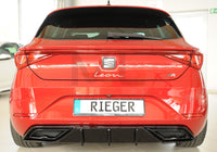 Rieger 00088210 SEAT Leon KL Rear Diffuser - Glossy Black