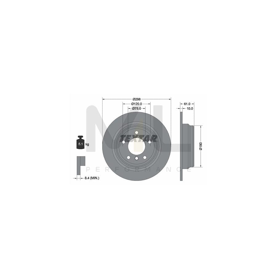 TEXTAR 92076600 Brake Disc for BMW 5 Series Solid, without wheel hub, without wheel studs | Performance Parts Direct Car Parts
