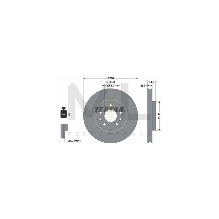 TEXTAR PRO 92274203 Brake Disc Internally Vented, Coated, without wheel hub, without wheel studs | Performance Parts Direct Car Parts
