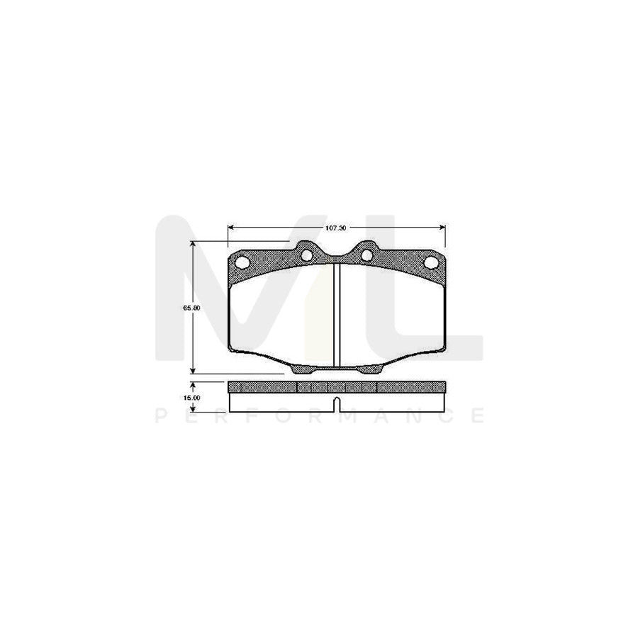 Bosch 0986Tb2069 Brake Pad Set Excl. Wear Warning Contact  | Performance Parts Direct Car Parts