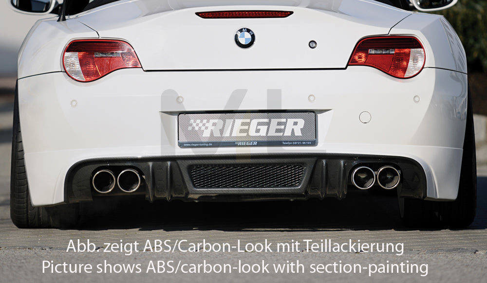 Rieger 00050519 BMW Z4 E85 Rear Diffuser for Twin Tailpipe Left & Right -  Matte Black