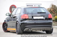 Rieger 00056767 Audi 8P A3 Rear Diffuser for Twin Tailpipe Left & Right -  Matte Black