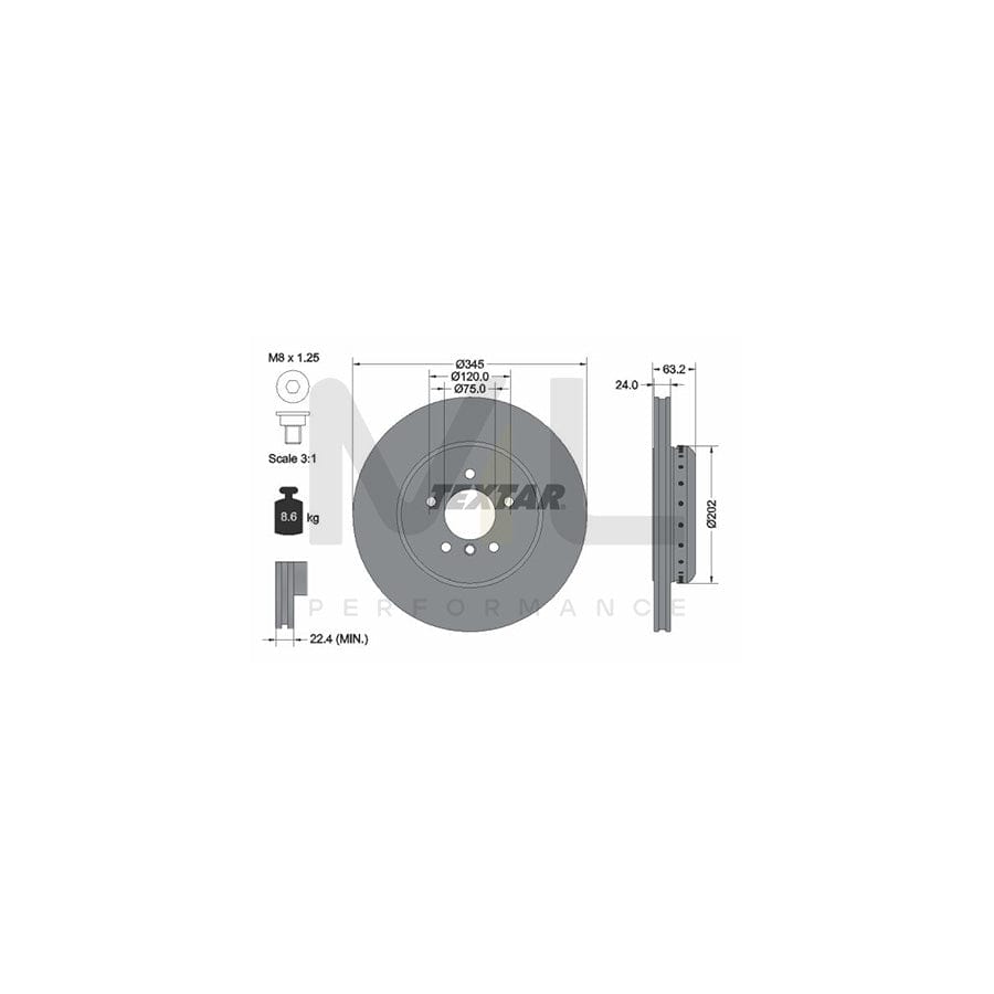 TEXTAR PRO+ 92182525 Brake Disc Externally Vented, Two-piece brake disc, Coated, High-carbon, without wheel hub, without wheel studs | Performance Parts Direct Car Parts