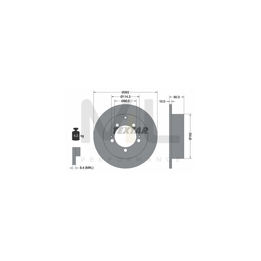 TEXTAR PRO 92136103 Brake Disc Solid, Coated, without wheel hub, without wheel studs | Performance Parts Direct Car Parts