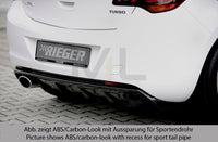 Rieger 00088112 Opel Astra J Rear Diffuser for Original Tailpipe Left - Glossy Black