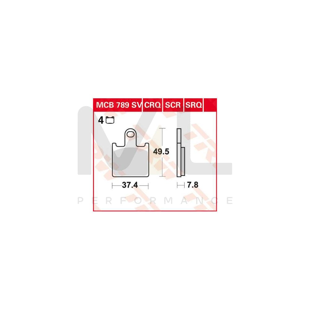TRW Hyper Carbon Racing Mcb789Crq Brake Pad Set | Performance Parts Direct Car Parts