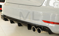 Rieger 00088158 Audi 8V A3 Rear Diffuser for Twin Tailpipe Left & Right - Glossy Black