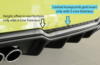 Rieger 00088183 Audi 8V Rear Diffuser for Sport Tailpipe Left & Right (A3 & S3) - Glossy Black