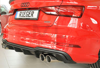 Rieger 00056826 Audi 8V A3 Rear Diffuser for Sport Tailpipe Left & Right -  Matte Black