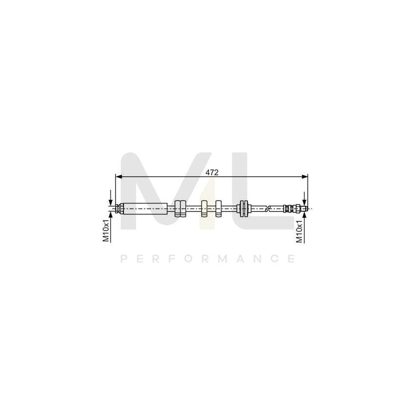 BOSCH 1 987 476 769 Brake Hose 448mm, M10x1 | Performance Parts Direct Car Parts