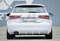 Rieger 00056786 Audi 8V A3 Rear Diffuser for Twin Tailpipe Left -  Matte Black