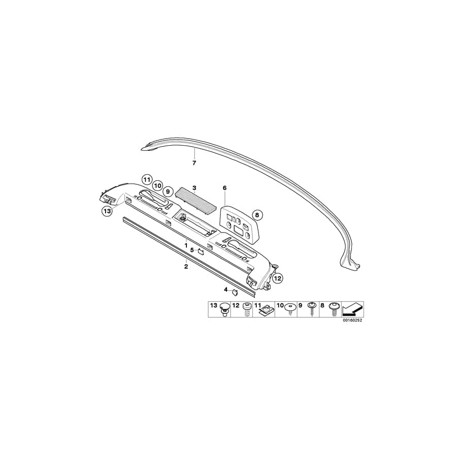Genuine BMW 51466969913 E93 Covering Left GRAU (Inc. 335i, M3 & 325i)
