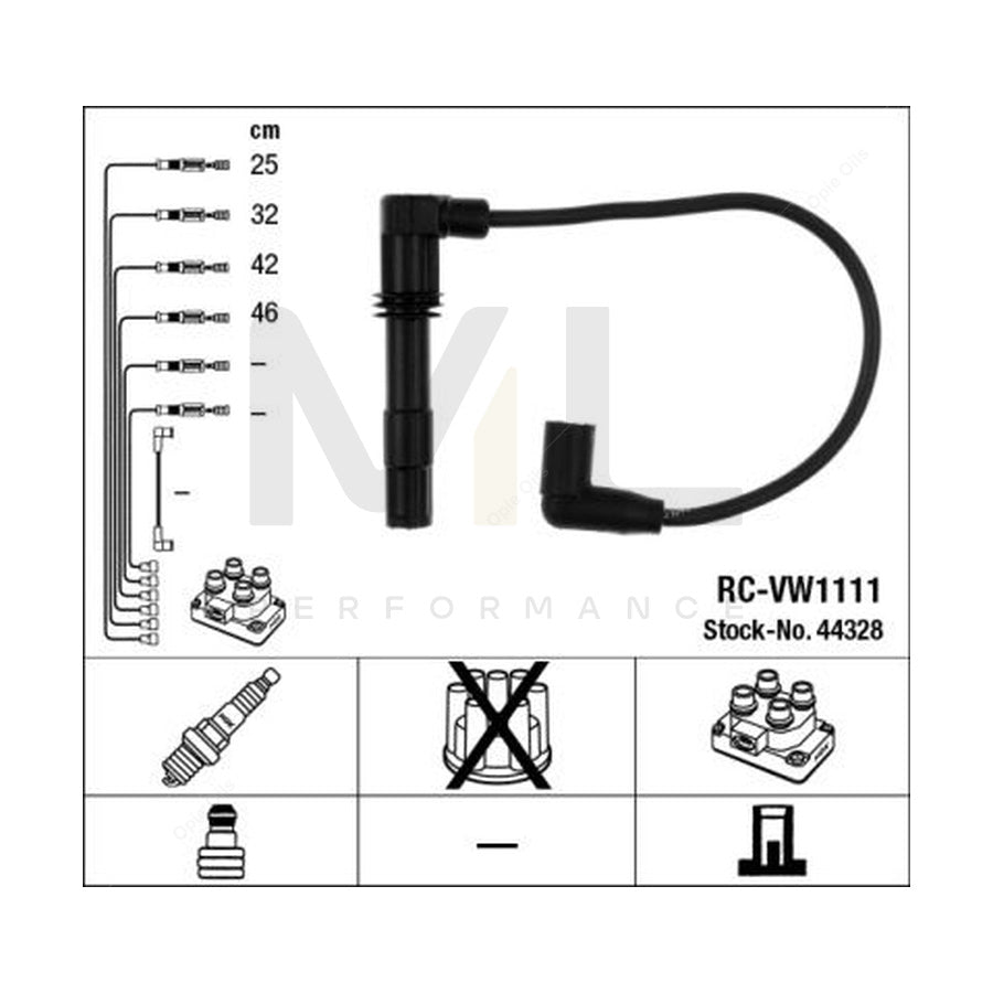 NGK Ignition Cable Kit RC-VW1111 (NGK44328)
