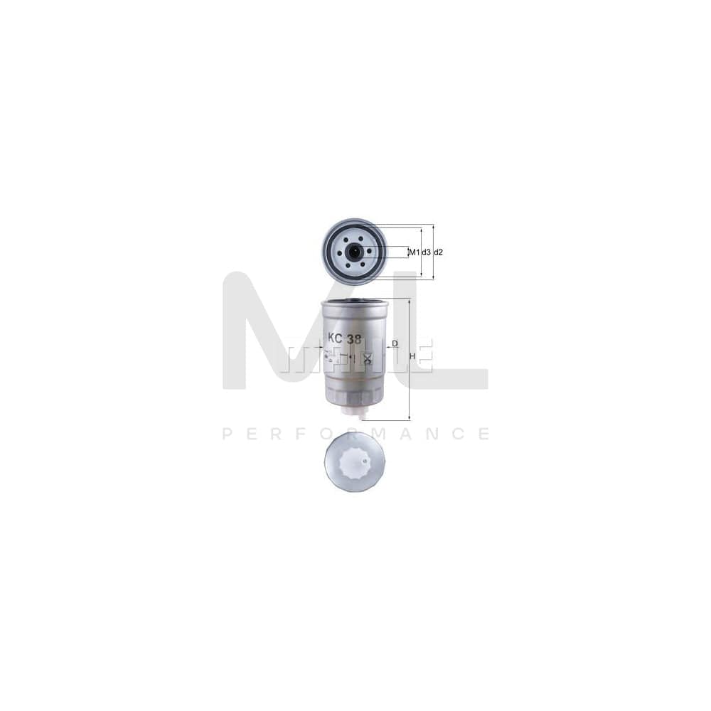 MAHLE ORIGINAL KC 38 Fuel filter Spin-on Filter | Performance Parts DirectCar Parts