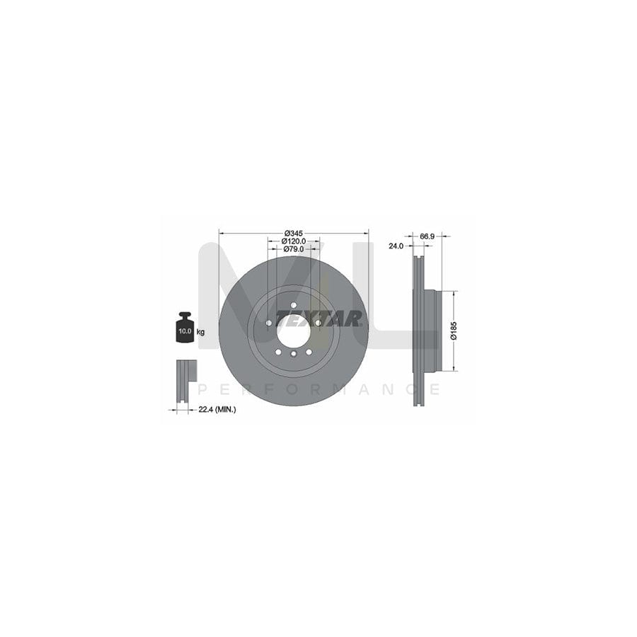 TEXTAR 92123200 Brake Disc for BMW 7 (E65, E66, E67) Externally Vented, without wheel hub, without wheel studs | Performance Parts Direct Car Parts