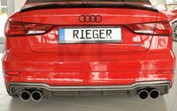 Rieger 00099616 Audi 8V A3 Rear Diffuser for Sport Tailpipe Left & Right - Carbon-Look