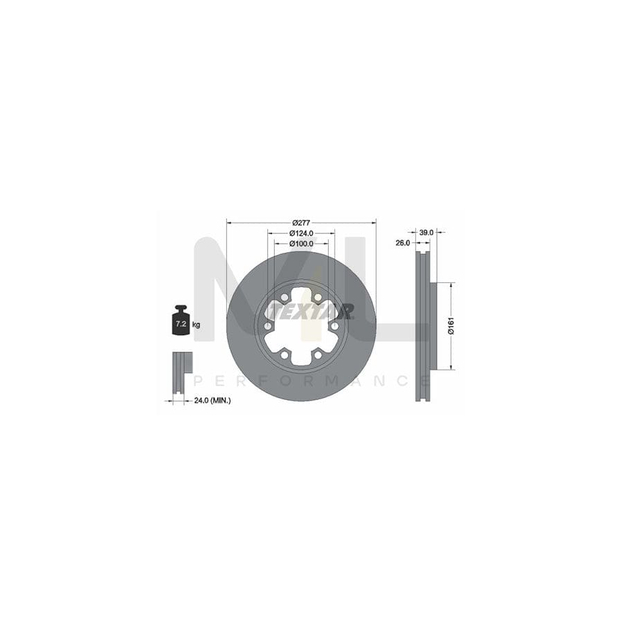 TEXTAR 92059000 Brake Disc Internally Vented, without wheel hub, without wheel studs | Performance Parts Direct Car Parts