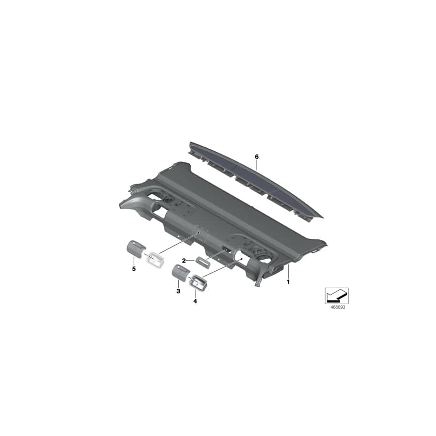 Genuine BMW 51467421527 G12 G11 Rear Window Shelf In Alcantara ANTHRAZIT (Inc. ALPINA B7, 745LeX & 740LeX)