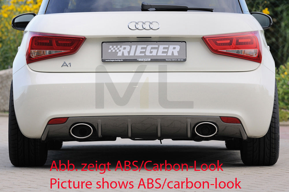 Rieger 00044110 Audi 8X A1 Rear Diffuser for Sport Tailpipe Left & Right -  Matte Black